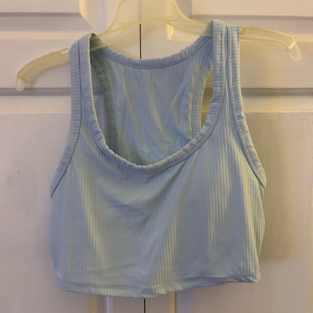 Cropped Workout Top with Built-in Bra